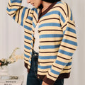 Color Block Striped Knit Cardigan